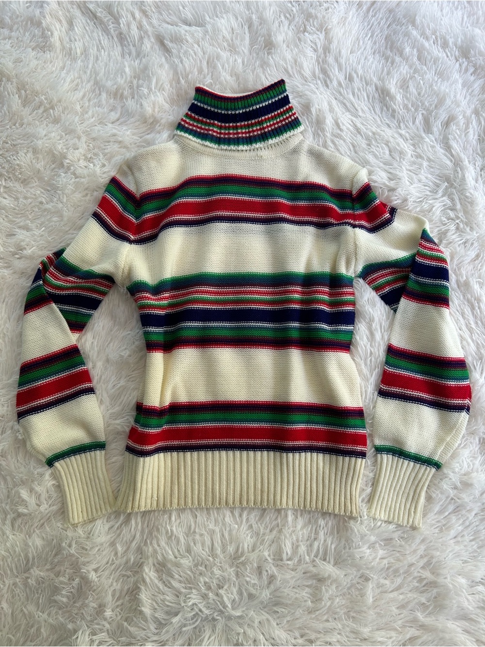 Vintage Striped Turtleneck Sweater Large